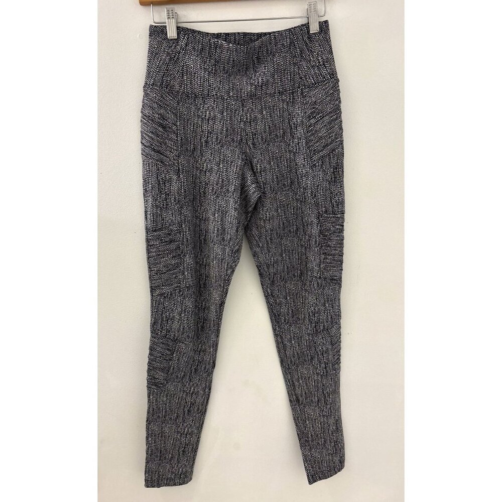 Athleta Women;s Delancey Textuered Moto Leggings‎ In Braiden Black Size Small